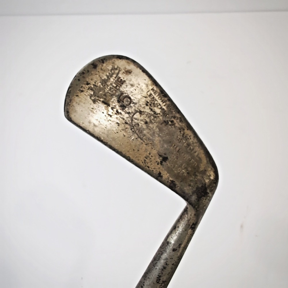 Vintage MacGregor Superior Mashie 5 Iron Golf Club Wooden Shaft Leather Grip RH